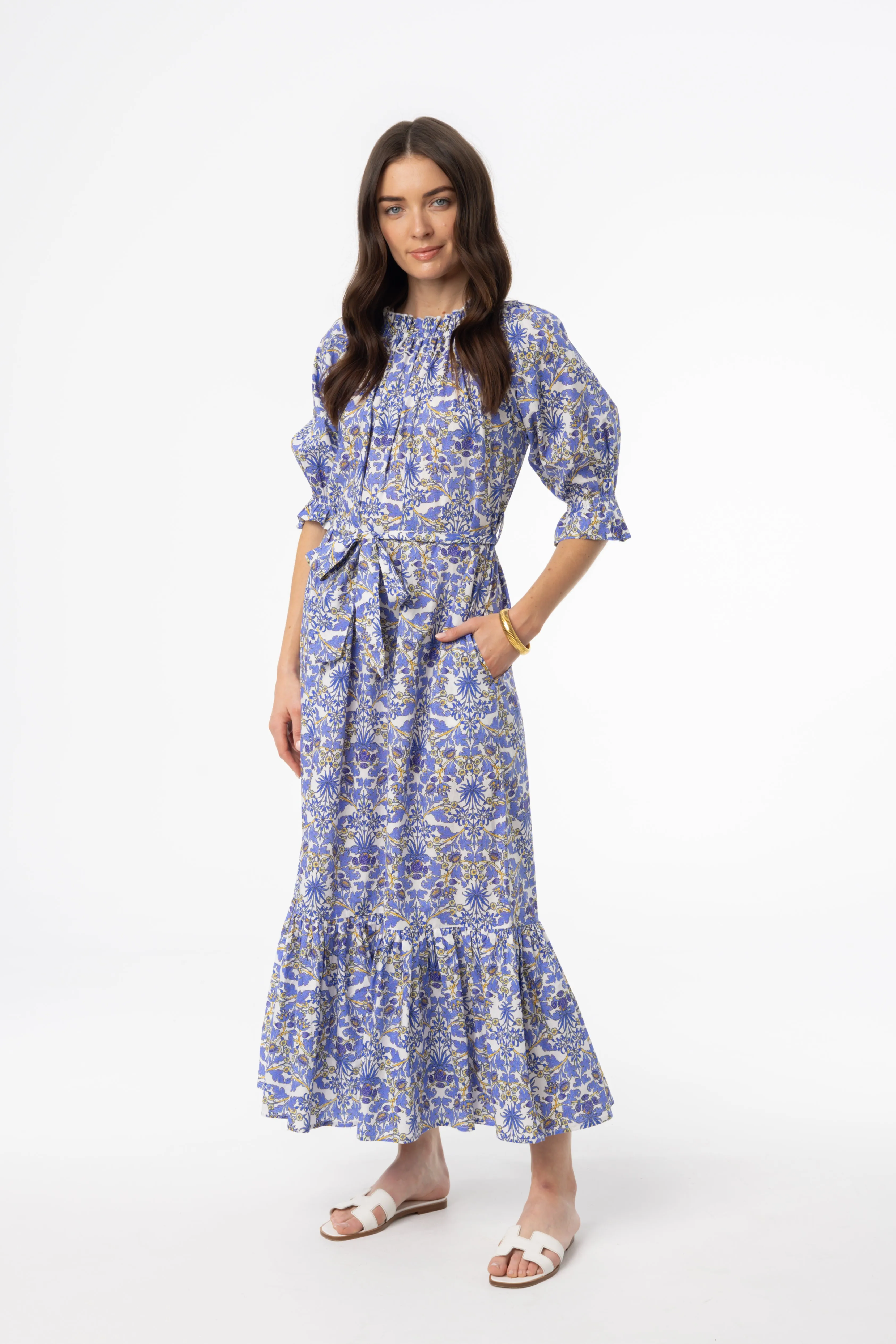 Lightweight Feel Blue Paisley Maxi Dress