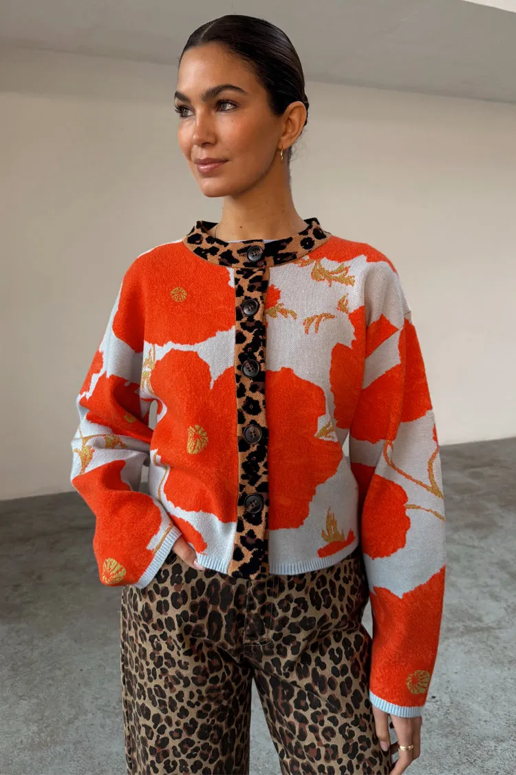 Blue Poppy Cardigan ShapeRetention Fabric