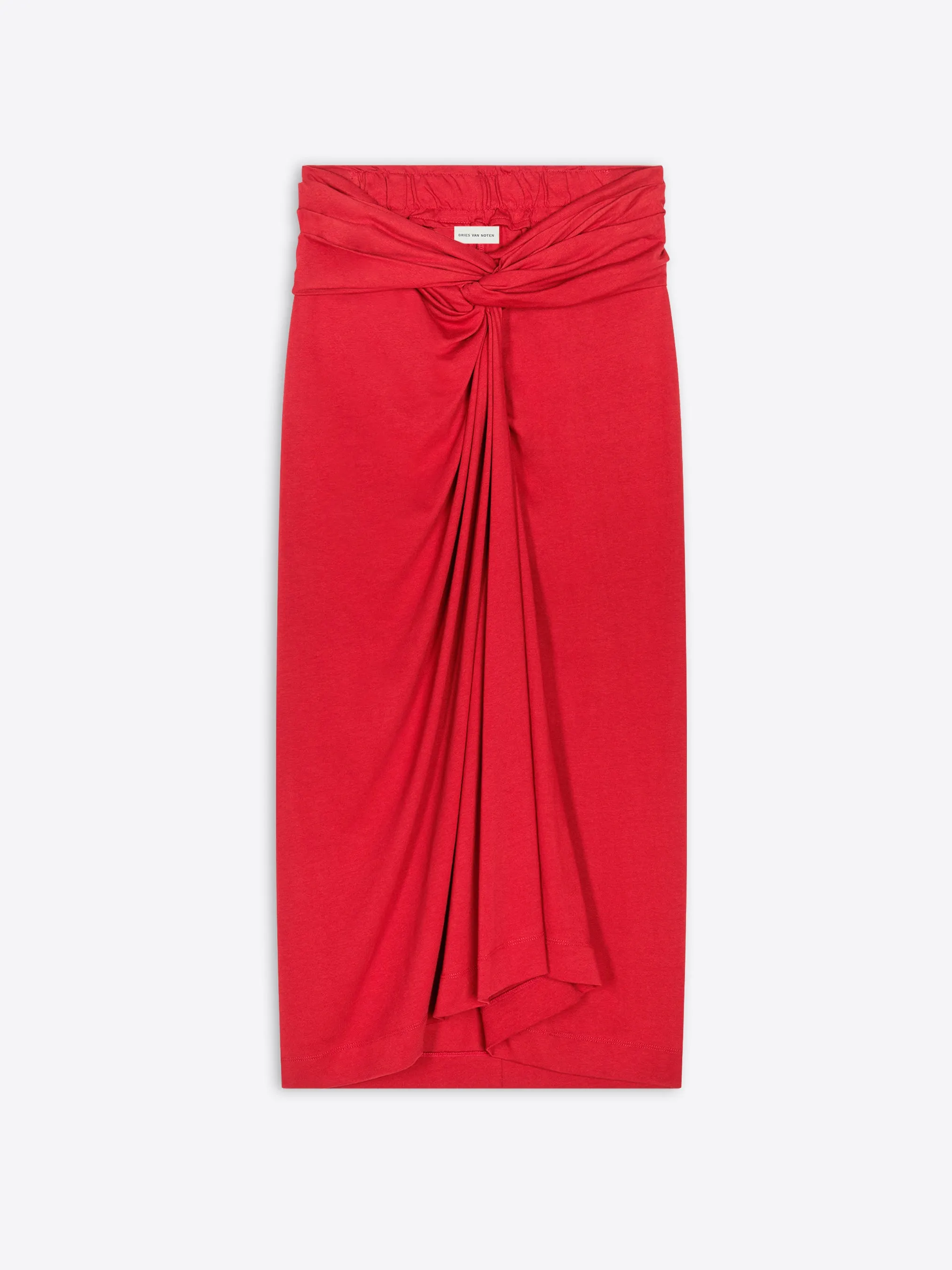 Knotted jersey skirt Elastic hem Cozy Finish
