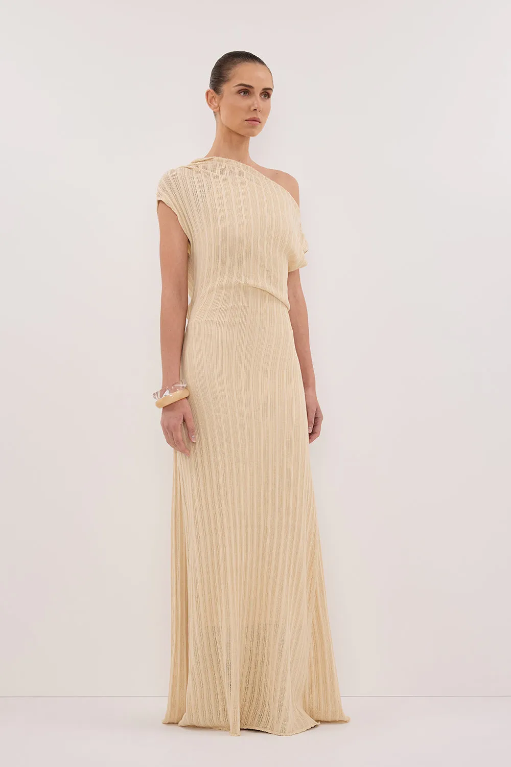 BOWIE NATURAL KNIT MAXI DRESS Warm Palette Delicate Details