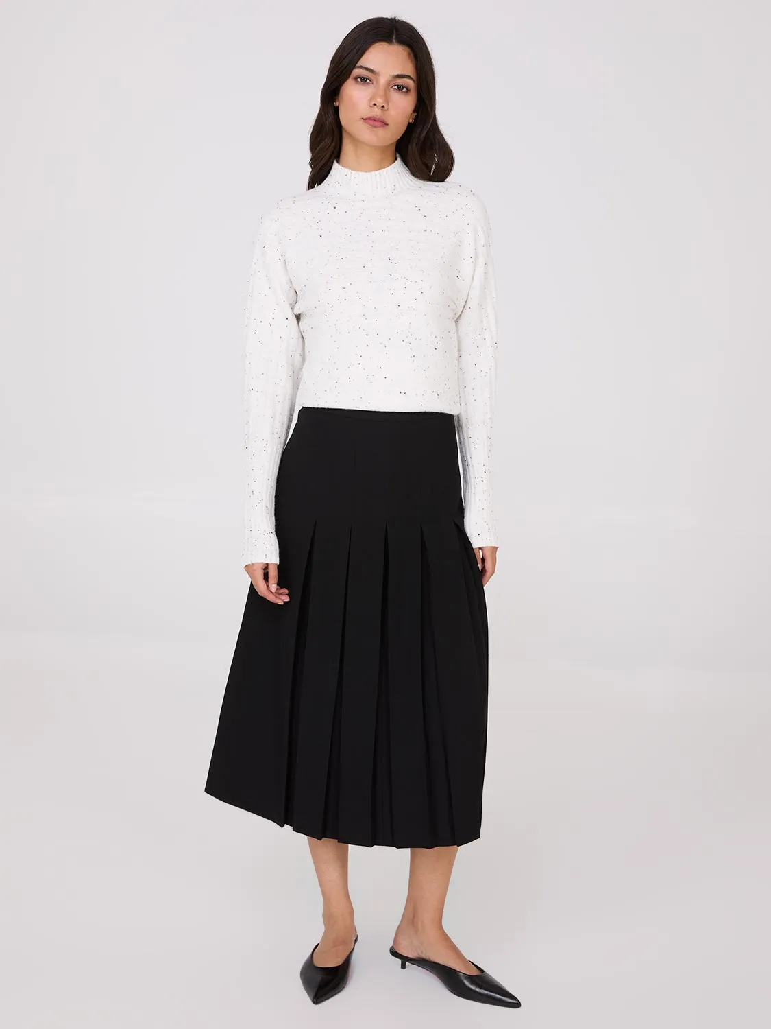 Box Pleat Midi Skirt Quiet Style Editorial Look
