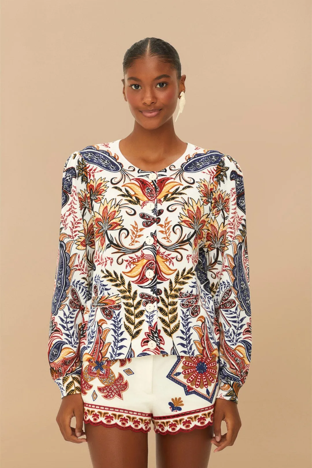 Off-White Boho Glam Knit Cardigan Smart Look