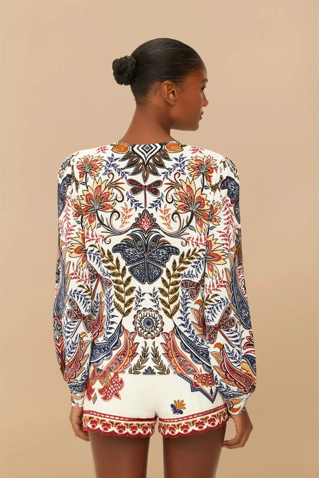 Off-White Boho Glam Knit Cardigan Gentle Fit