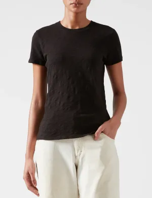 Comfy Fit Stretch Fit Design Schoolboy Crew Tee, Black