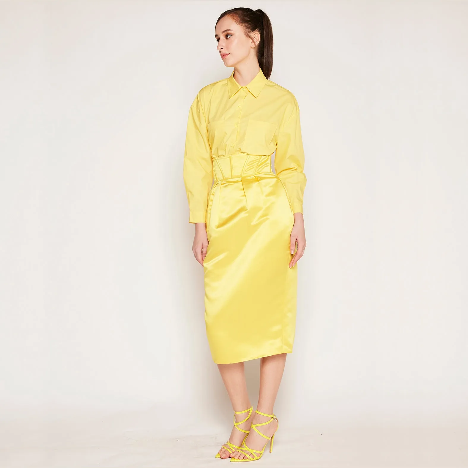 Laser cut Comfy Fit Corset Midi Skirt