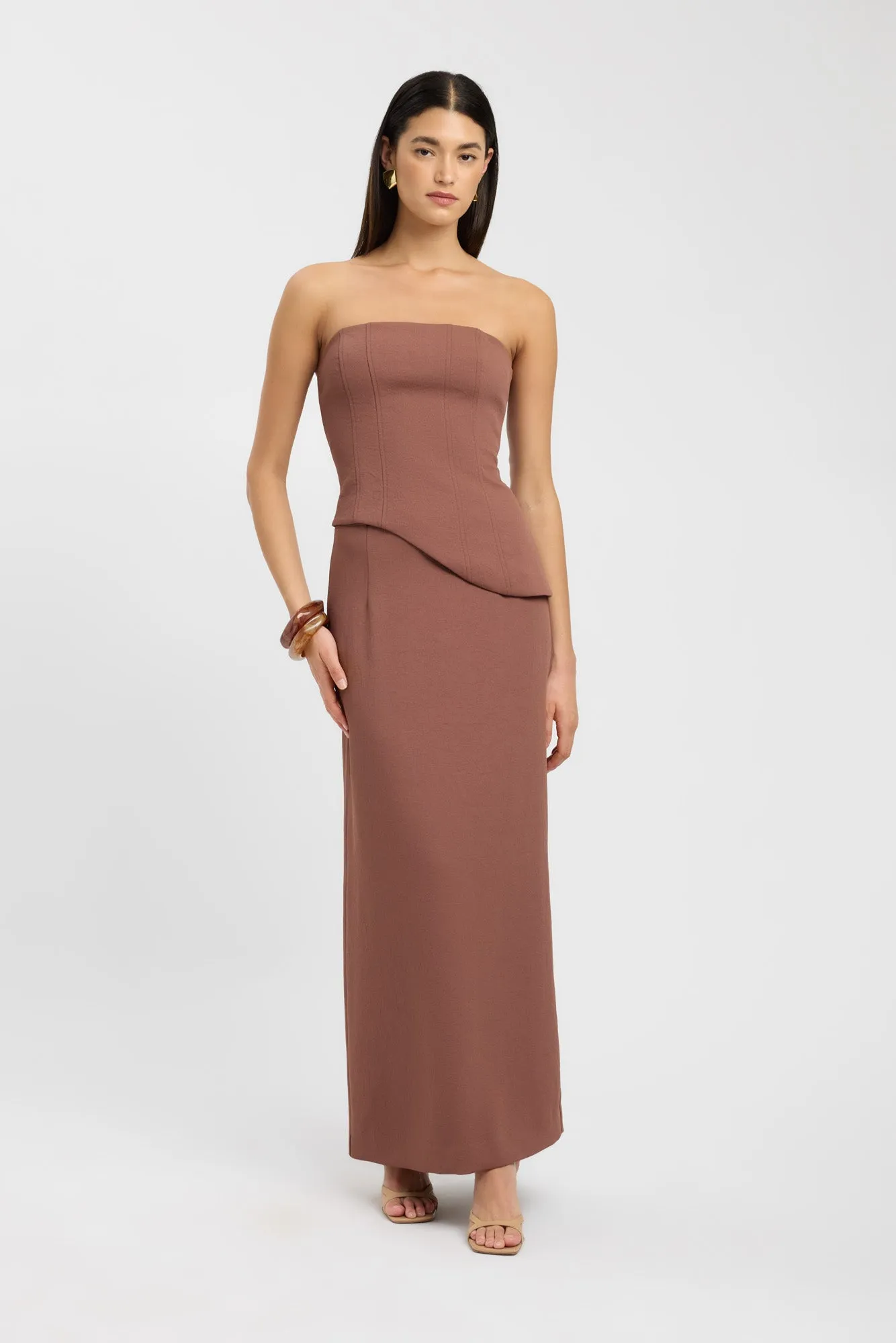 Oyster Midi Skirt Luxury Trim