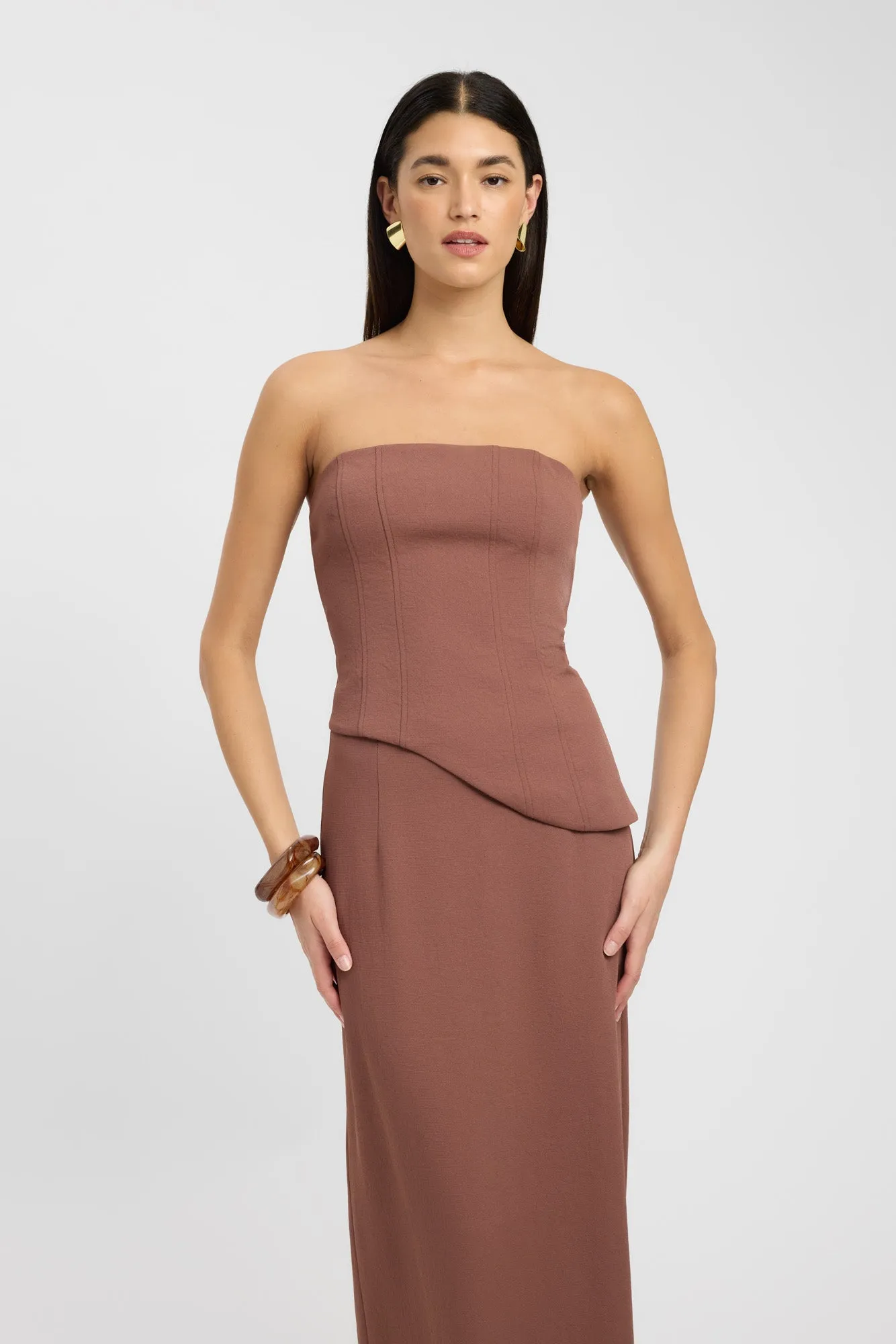 Oyster Midi Skirt Side Slit Print Mix