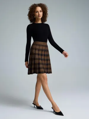 Ultra Comfort Personality Style Houndstooth Flippy Sweater Knit Skirt