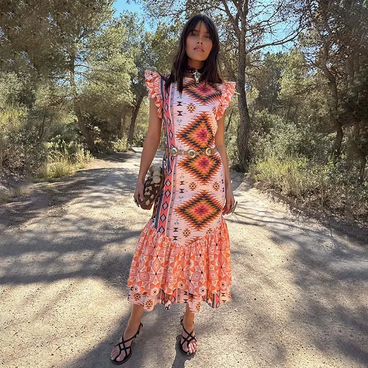 Modern and Feminine Bridget Print Frida Dress