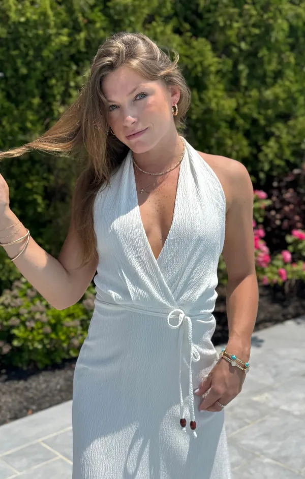 Recycled-Material Resort Vibes Monique Halter Dress