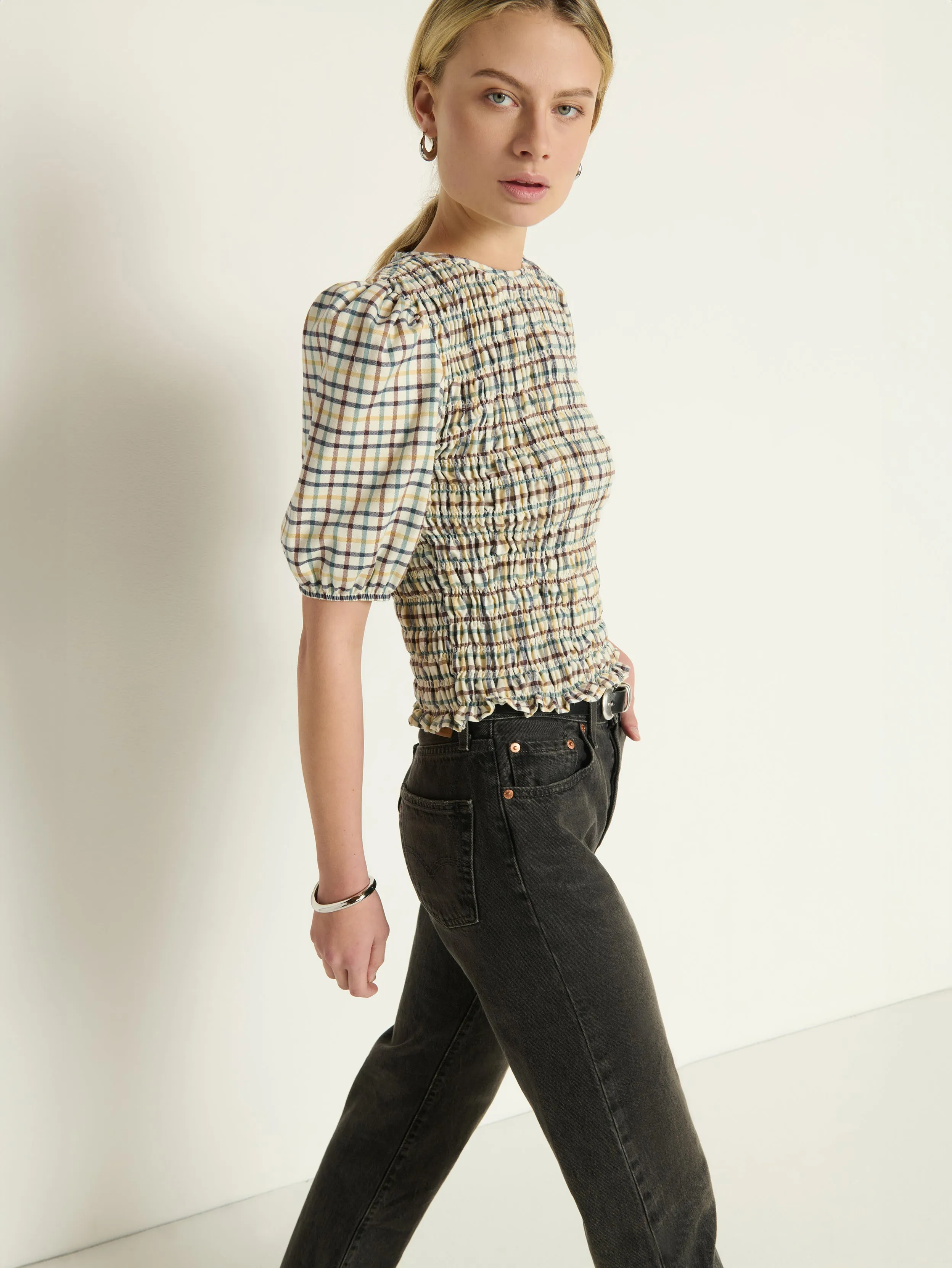 Brinley Smocked Top Comfy Fit Layer Comfortable Casual