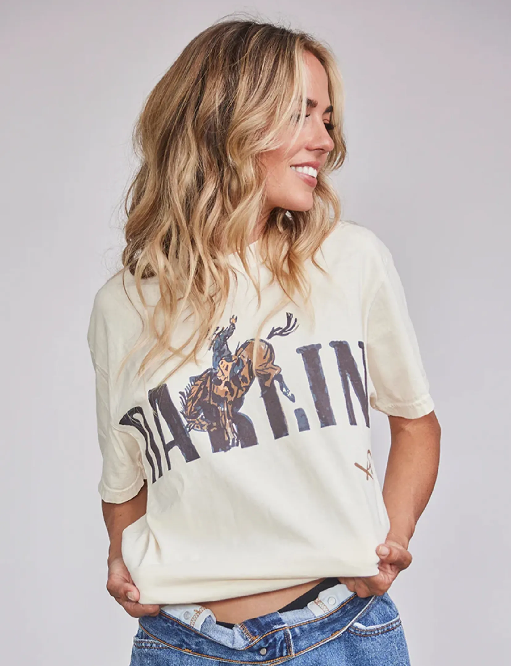 LightweightBlend Bronc Tee, Ivory