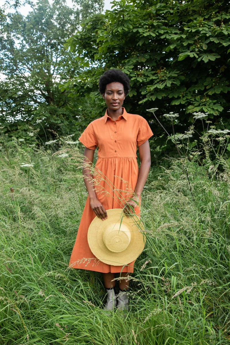 Bronwyn Organic Cotton Dress in Terracotta Chic Direction