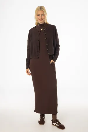 Fashionable Comfort Wear Brown Turtleneck Basic Maxi