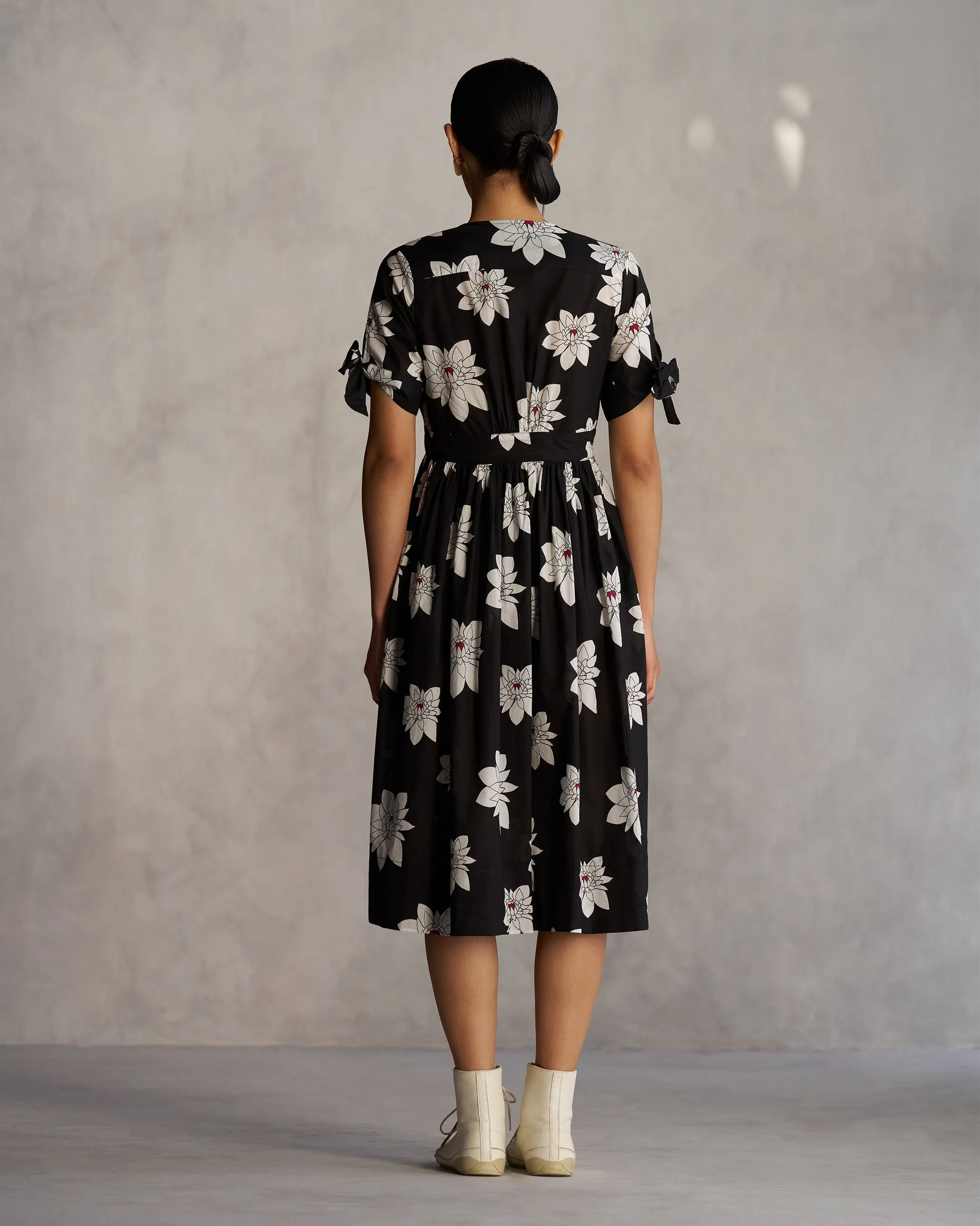 Button Down Dress - Black Neutral Feel