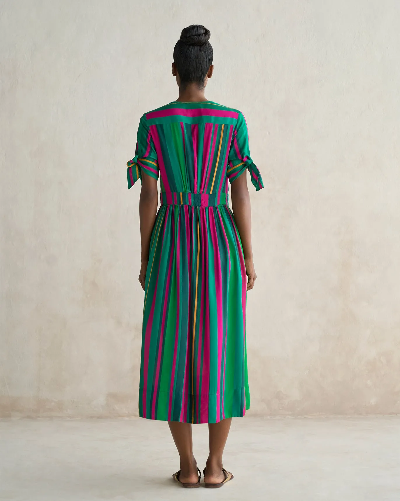 Button Down Dress - Multi Floral-Pattern