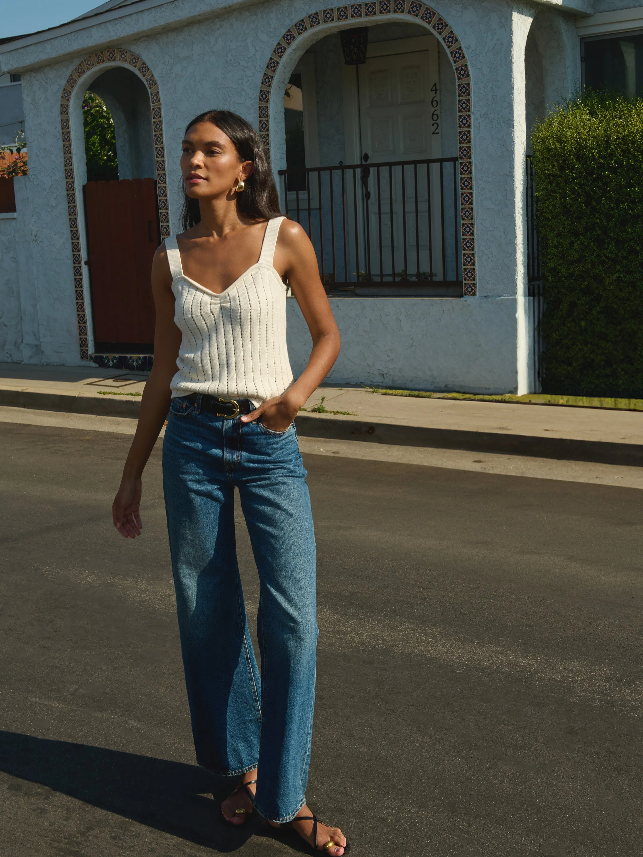 Cali Sweater Tank LayeredSleeveConstruction comfortable top