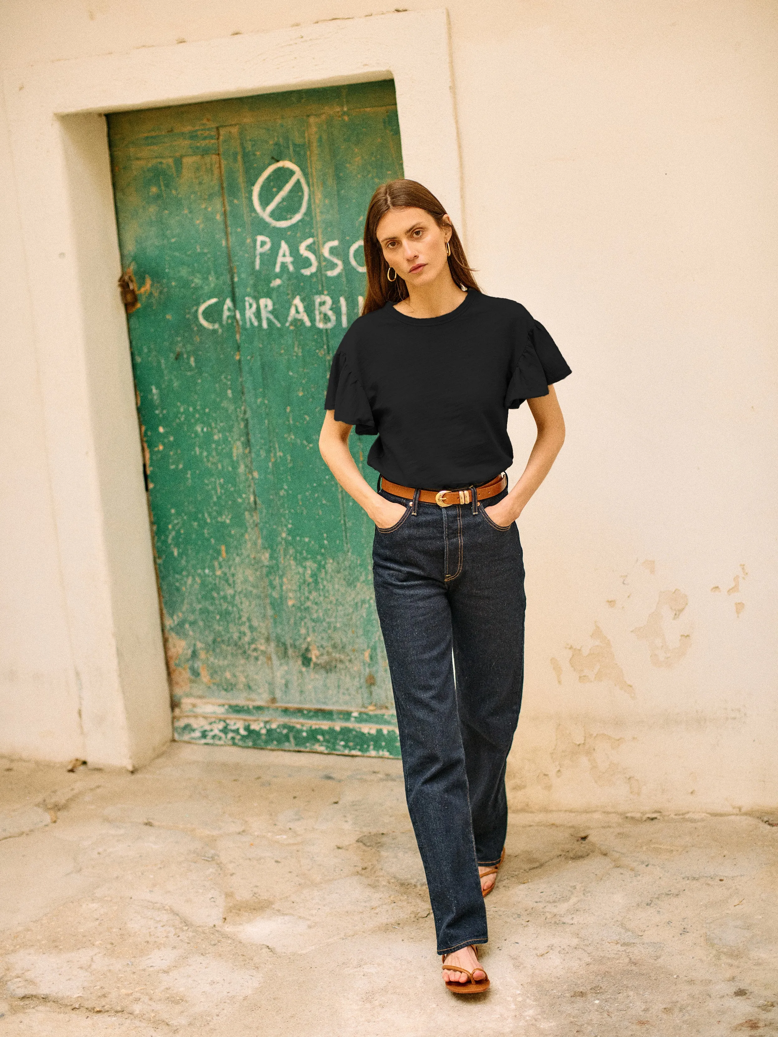 Camille Ruffle Tee Cool Layer Wear