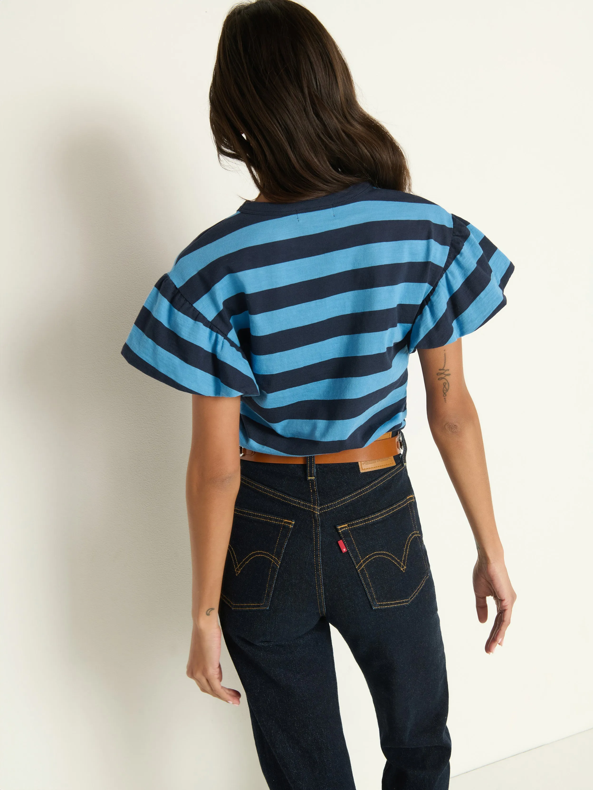 Comfortable Stretch Camille Ruffle Tee