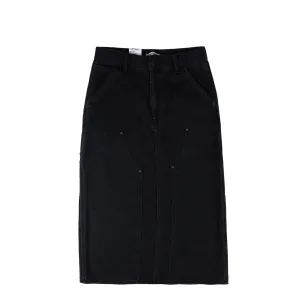 Carhartt WIP Womens Double Knee Skirt Black Stone Washed Stretch Material