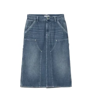 Carhartt WIP Womens Double Knee Skirt Blue Dark Used Wash Seamless Finish