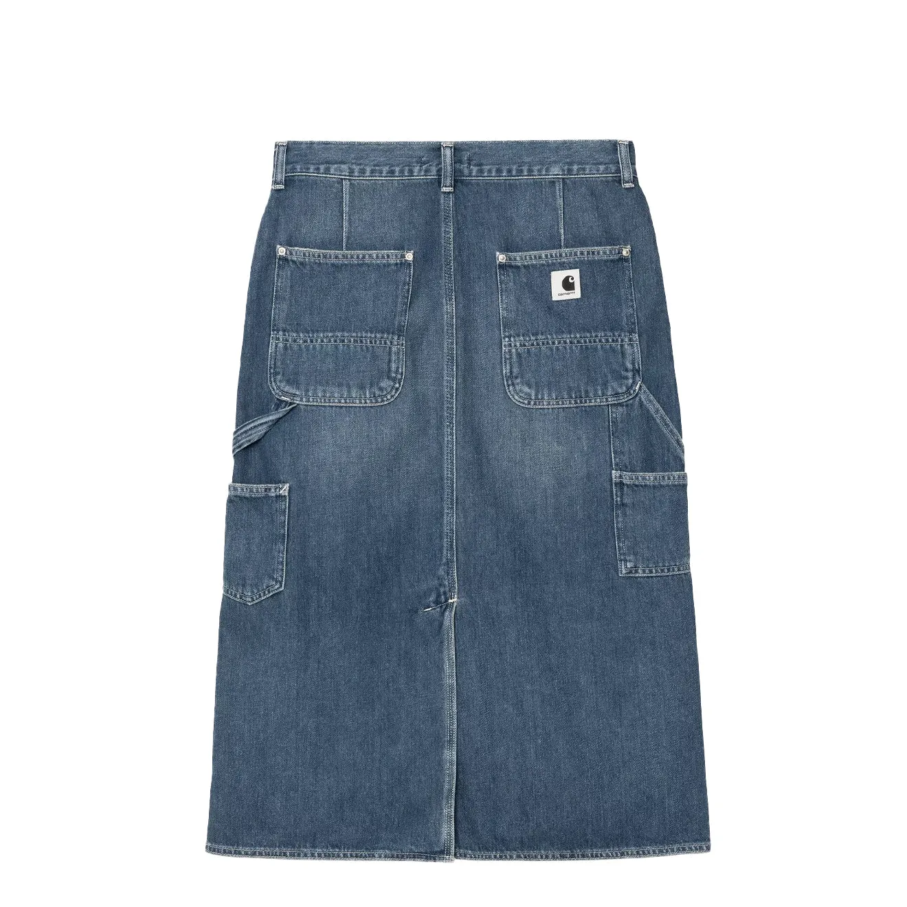 Simple Motion Layered Look Carhartt WIP Womens Double Knee Skirt Blue Dark Used Wash