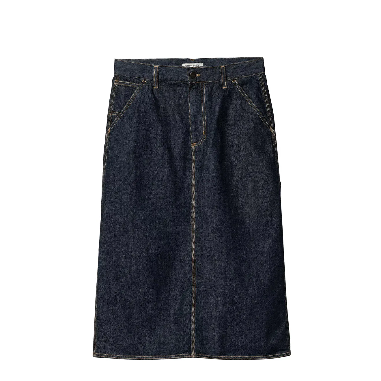 Draped Silhouette Carhartt WIP Womens Single Knee Skirt Blue Rinsed