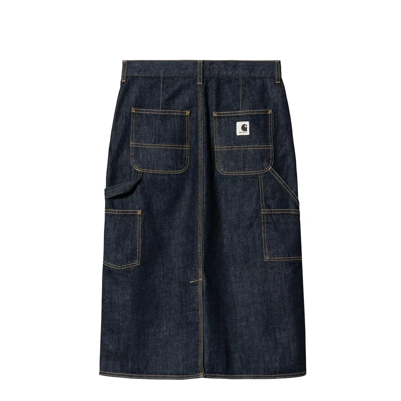 Carhartt WIP Womens Single Knee Skirt Blue Rinsed Double Layered Design Drawstring closure