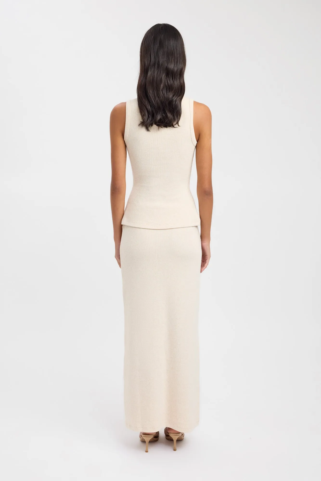 Carter Maxi Skirt Leather Look Stretch Material