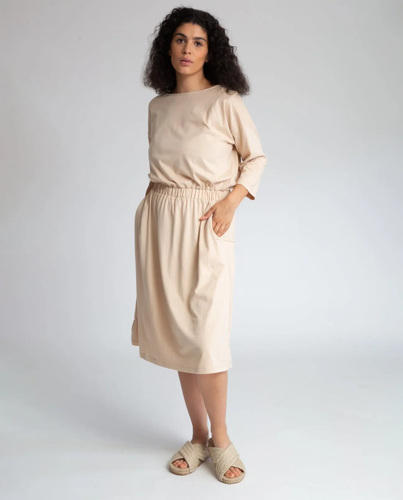 Wedding Style Bellamy Organic Cotton Dress In Sand