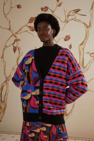 Mixed Mushrooms Knit Cardigan Anti Pilling Technology