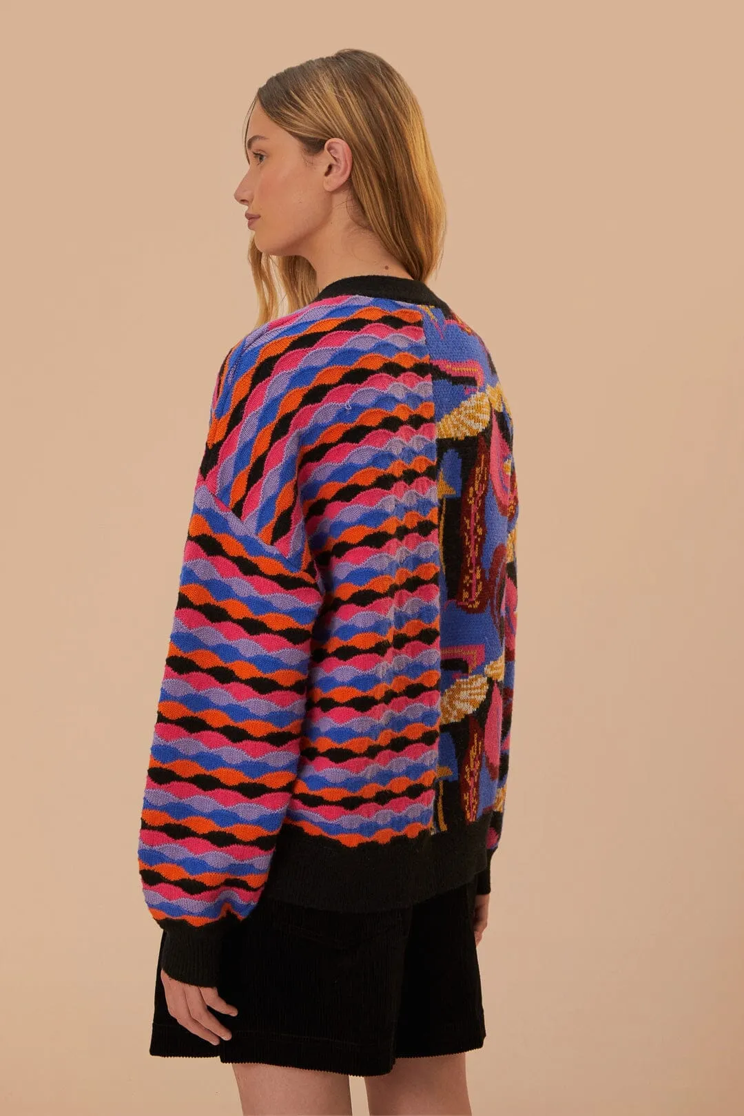 Mixed Mushrooms Knit Cardigan Sustainable Fibers