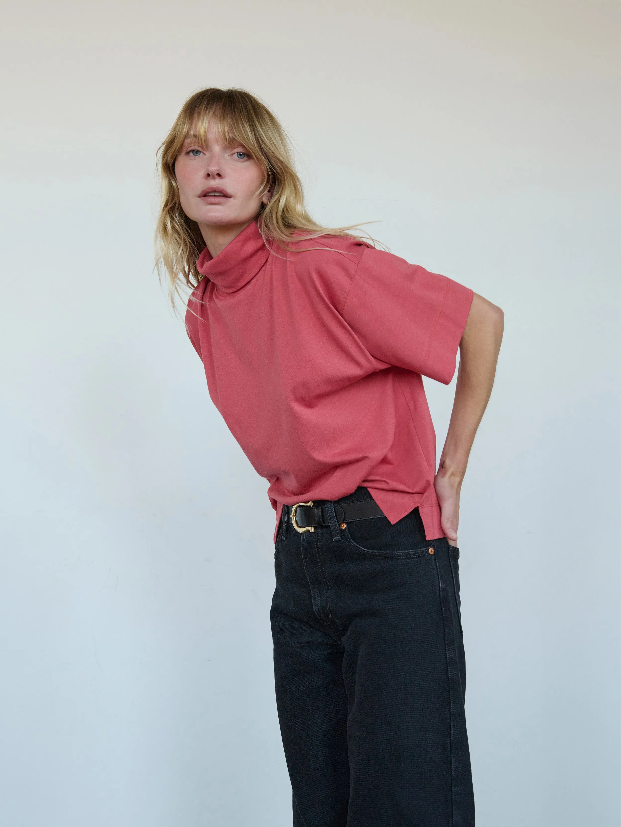 Raw Edge Hem Fable Turtleneck