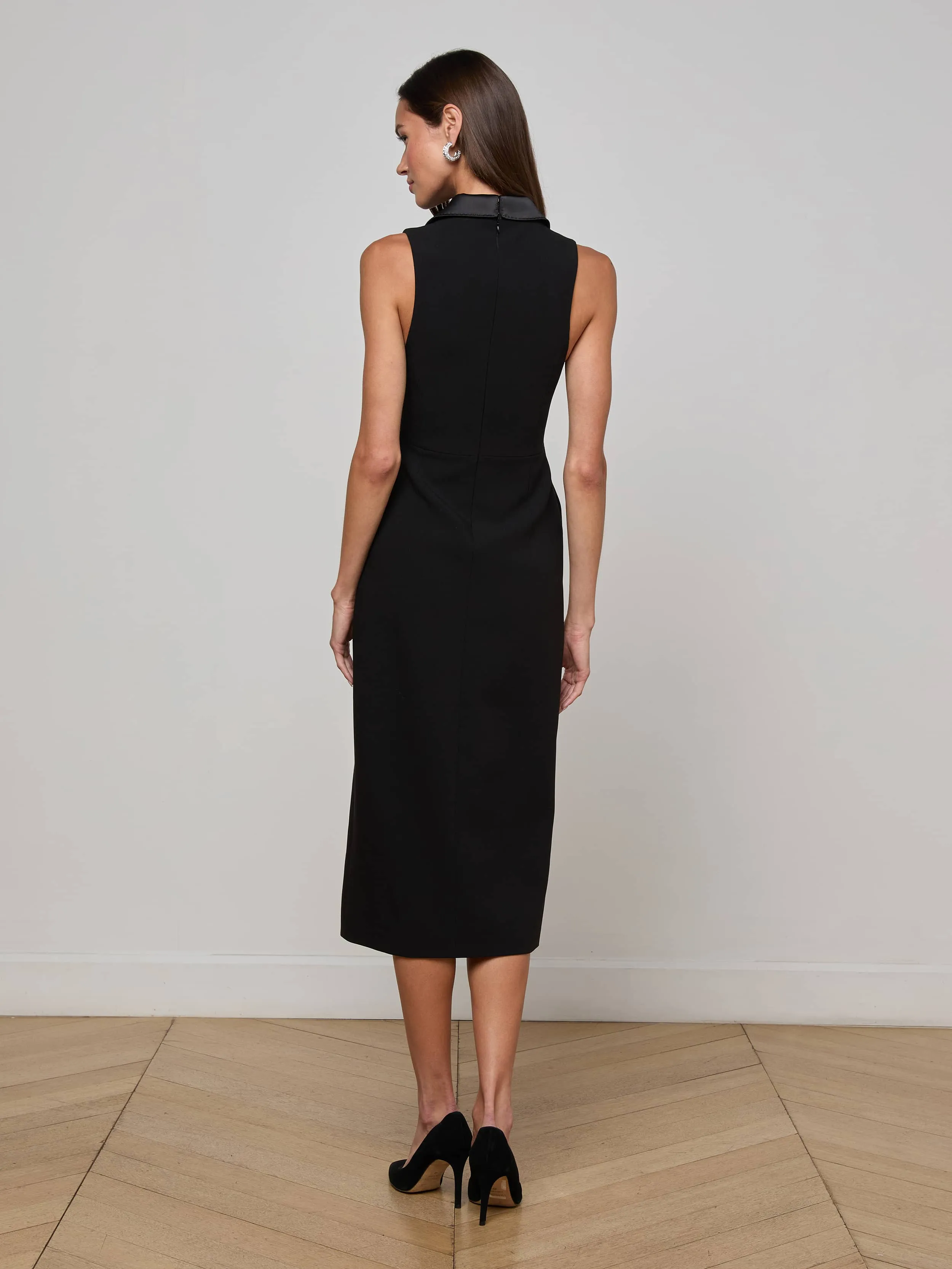 ConvertibleNeckline Mood Flex Catherine Tuxedo Midi Dress