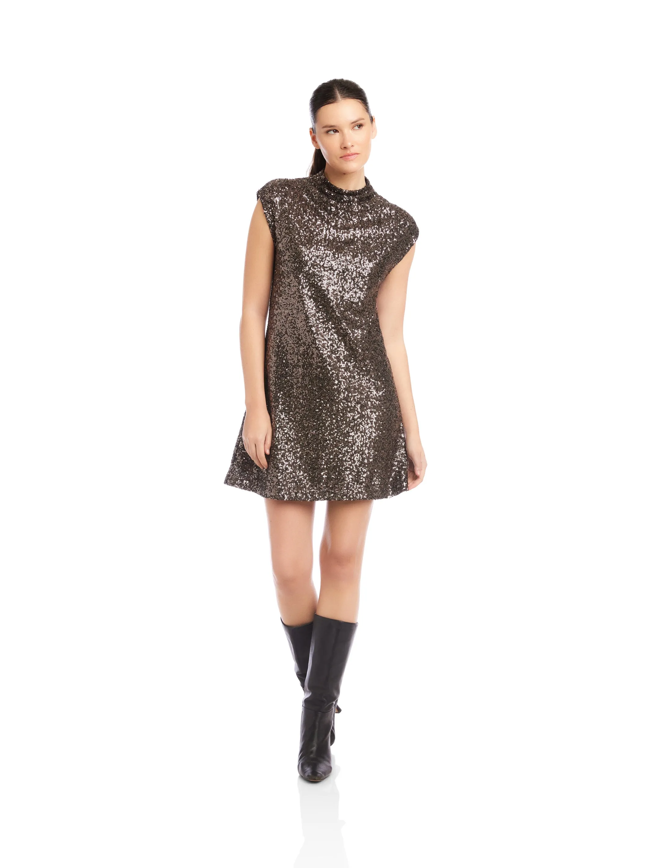 Wide Swing Bright Colors Cayla Sequin Mini Dress