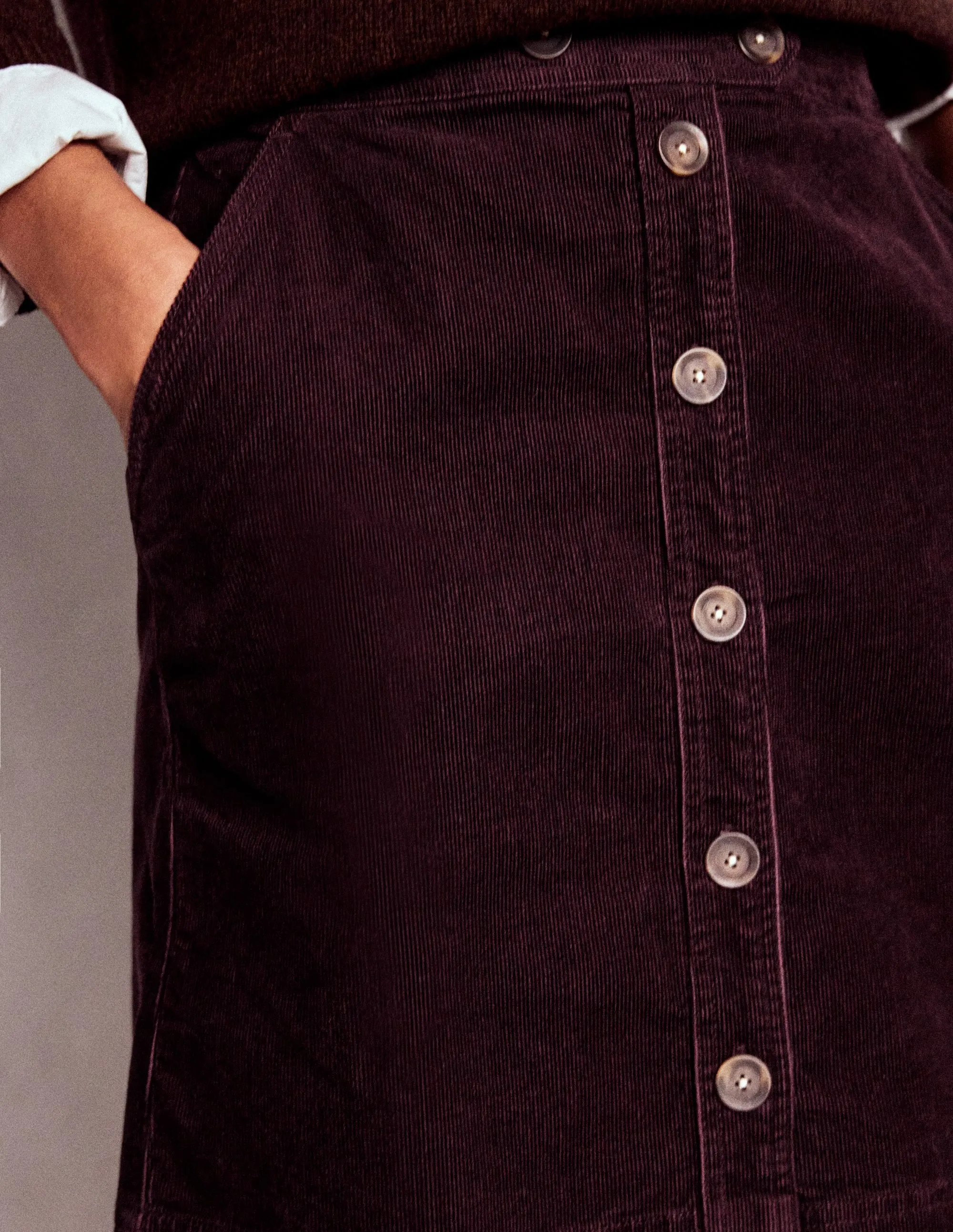 Cecelia Cord Skirt-Deep Aubergine Fashion Mood