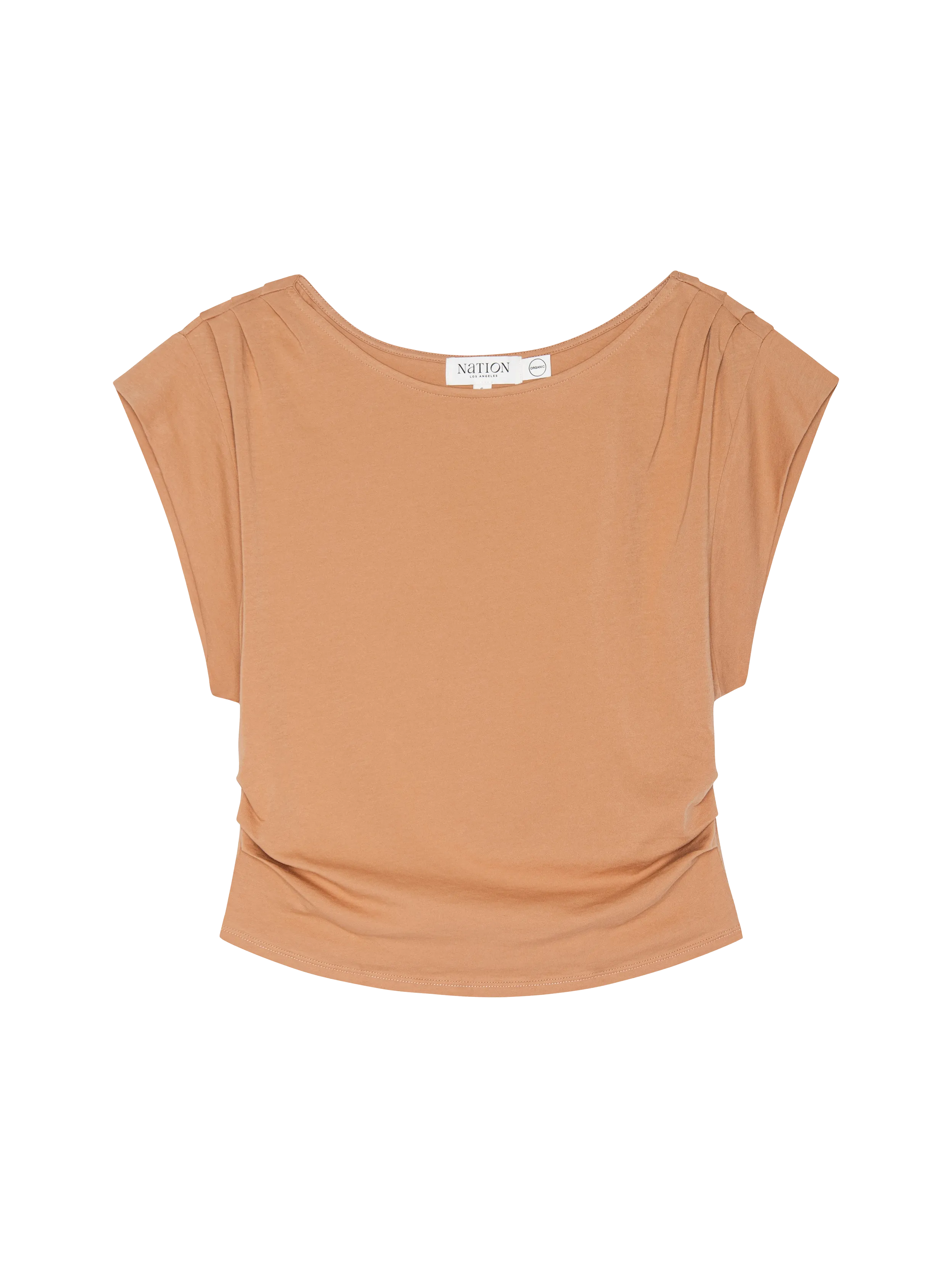 Natural Fiber Blend Cozy Wardrobe Cerre Cap Sleeve Tee