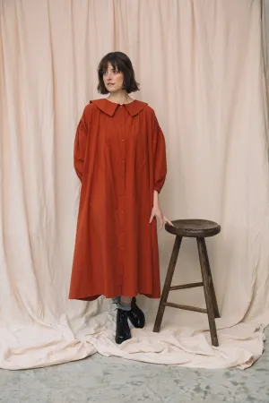 Heart Glow Aralia Organic Cotton Poplin Dress in Paprika