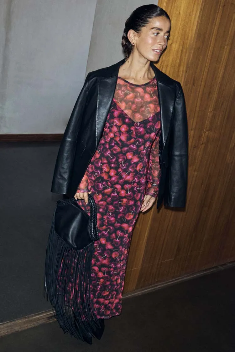 Clean Grace Cherry Mesh Soho Dress