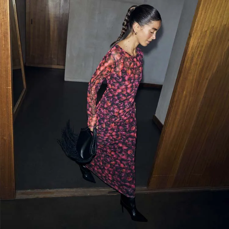 Sophisticated Design Cherry Mesh Soho Dress