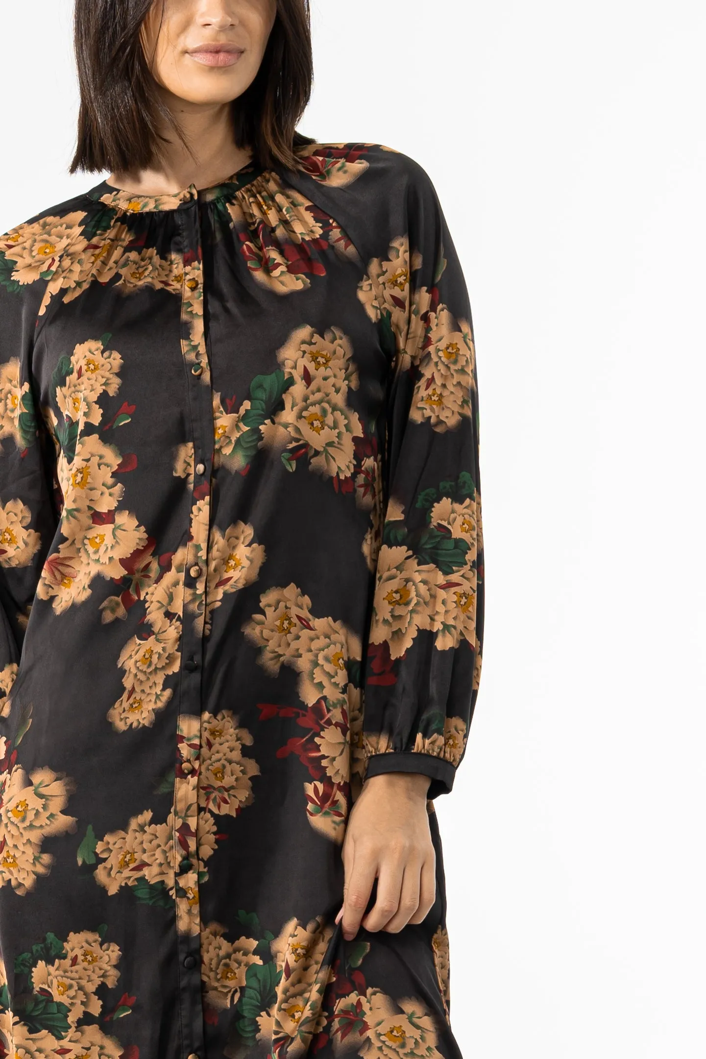 Black Multi Floral Printed Maxi Dress Subtle Comfort