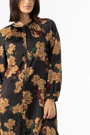 Black Multi Floral Printed Maxi Dress Subtle Comfort