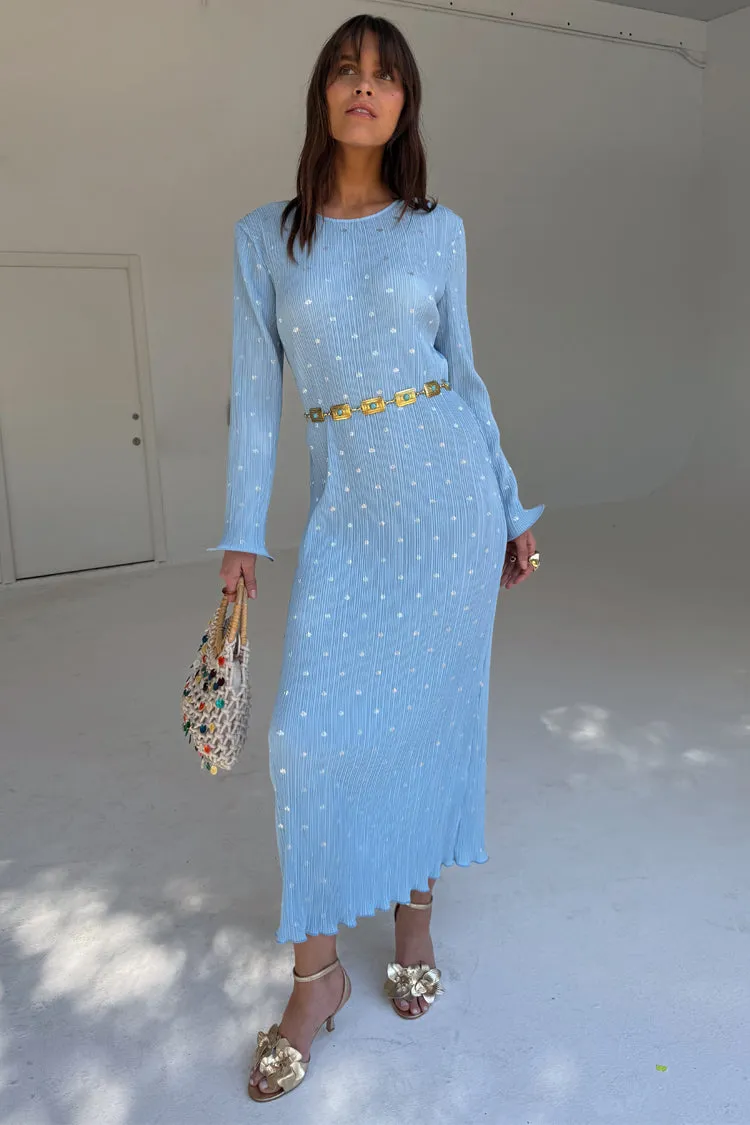 Capsule-Wardrobe Blue Plisse Chloe Dress