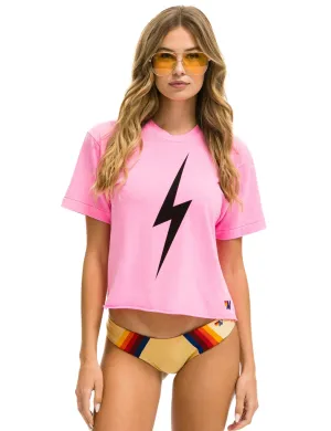 Bolt Boyfriend Tee, Neon Pink Chill Vibe Hypoallergenic Textile