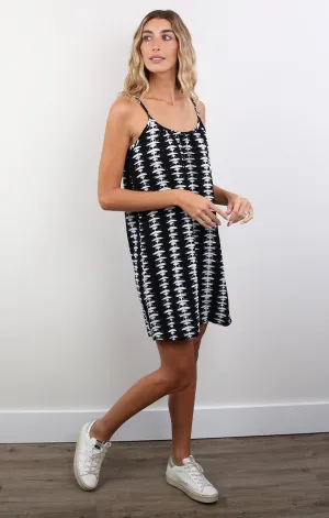 Modern Waist Design Cool Form Printed Cami Dress