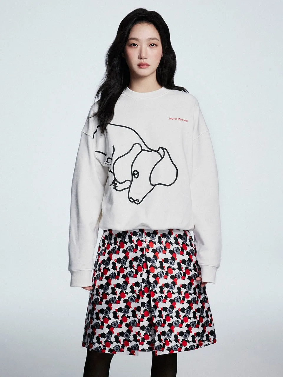 SWEATSHIRT DDANJI CH.01_WHITE BLACK team wear Street Casual