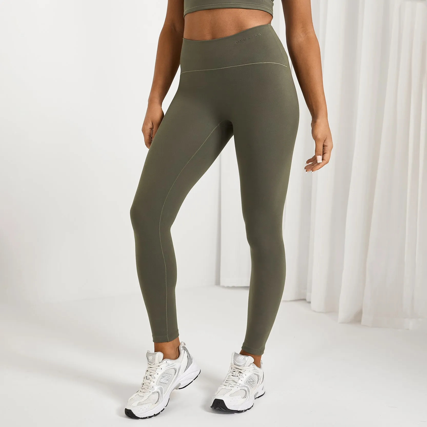 Breathable Fabric Hiking Trail Travel Outfit Shape Retain Gym King Peach Luxe Legging - Olive Luxe