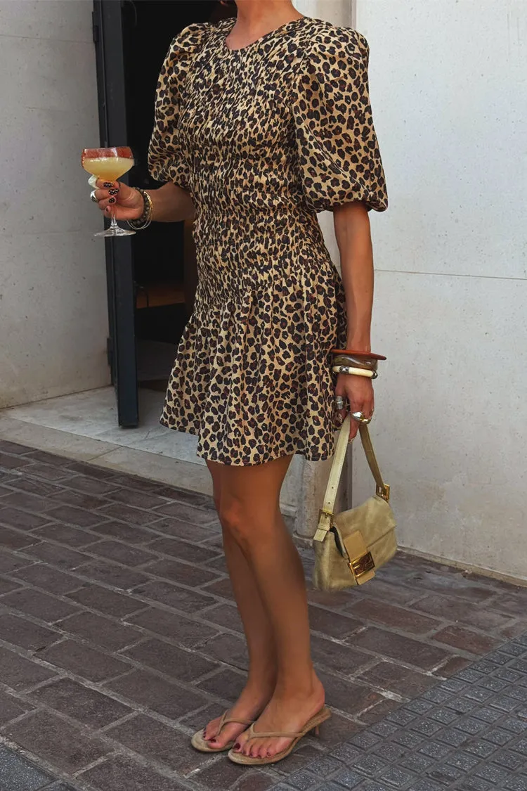 Clean Grace Leopard Mini Nara Dress