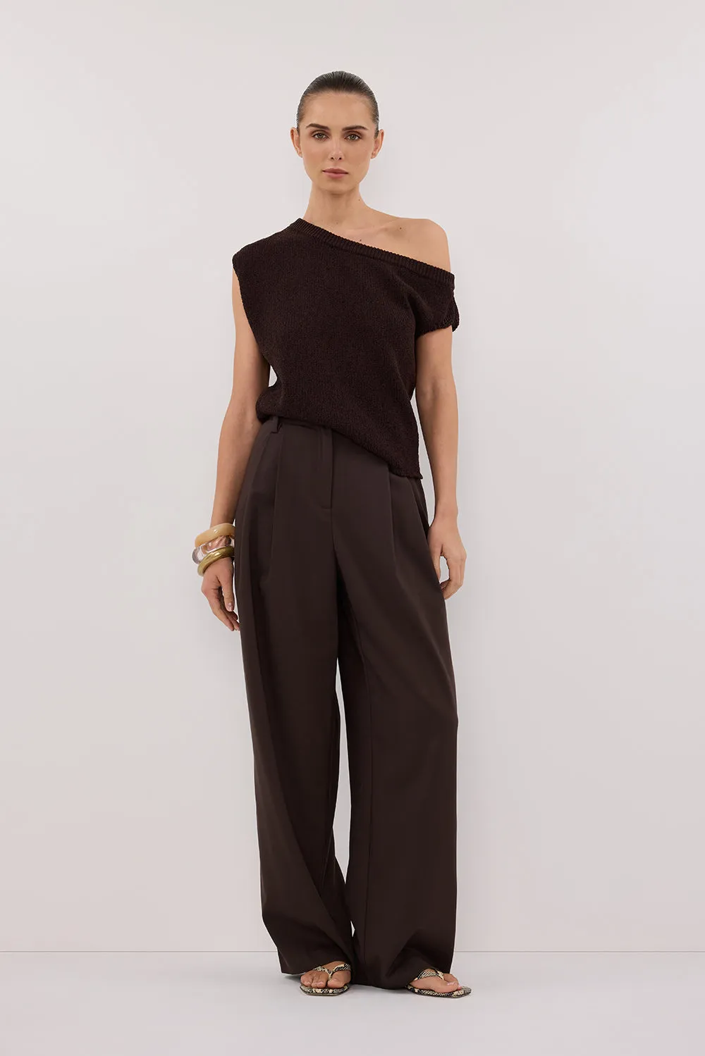 KERRY CHOC ASYM KNIT TOP Smart Layer Autumn Fashion