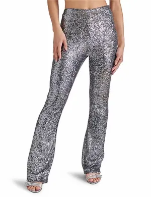 Citrine Sequin Pant, Silver Grey Structured fabric Workwear
